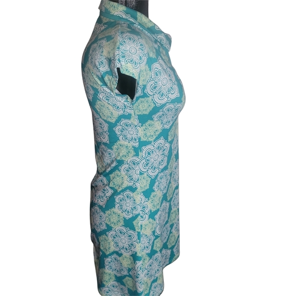 Lola Floral Patterned Teal And White Activewear Dress XS - Picture 4 of 7